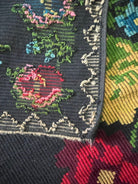 Handwoven Black Floral Romanian Wool Rug, 205x156 cm, view 7
