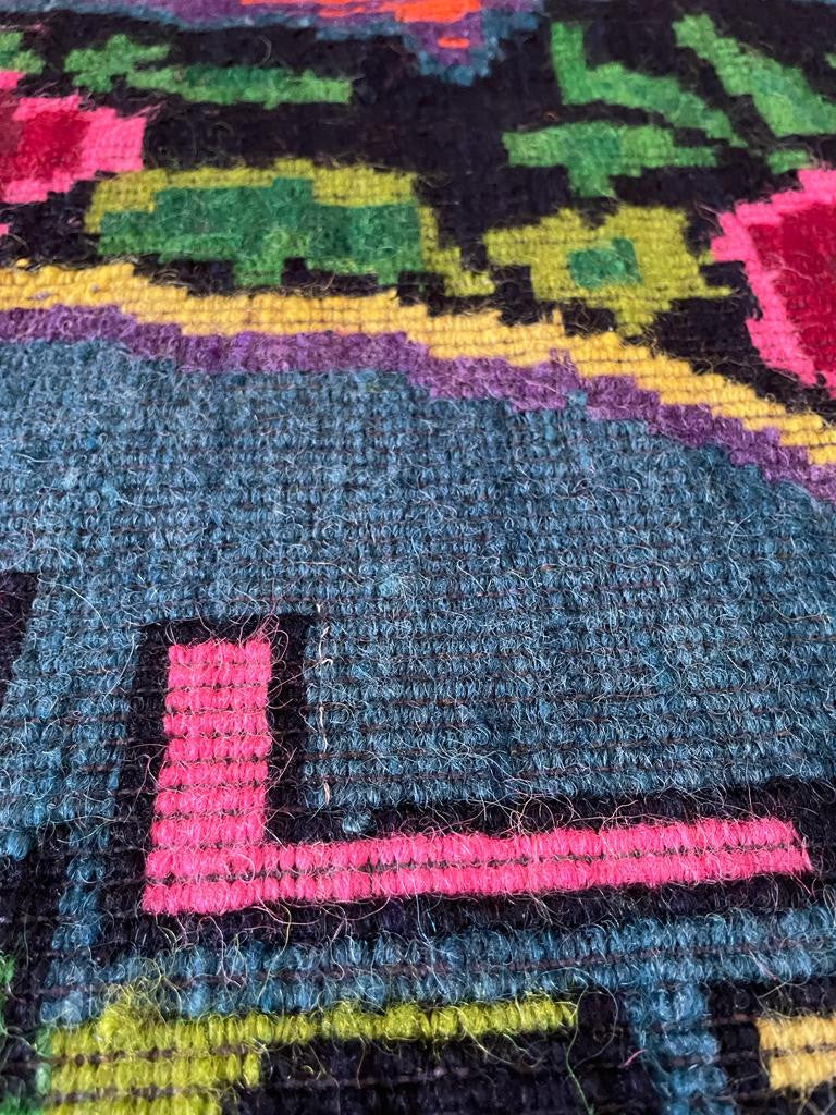 Handwoven Green Floral Romanian Wool Rug, 220x160 cm, view 10
