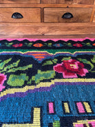 Handwoven Green Floral Romanian Wool Rug, 220x160 cm, view 5
