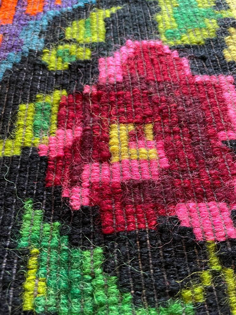 Handwoven Green Floral Romanian Wool Rug, 220x160 cm, view 8