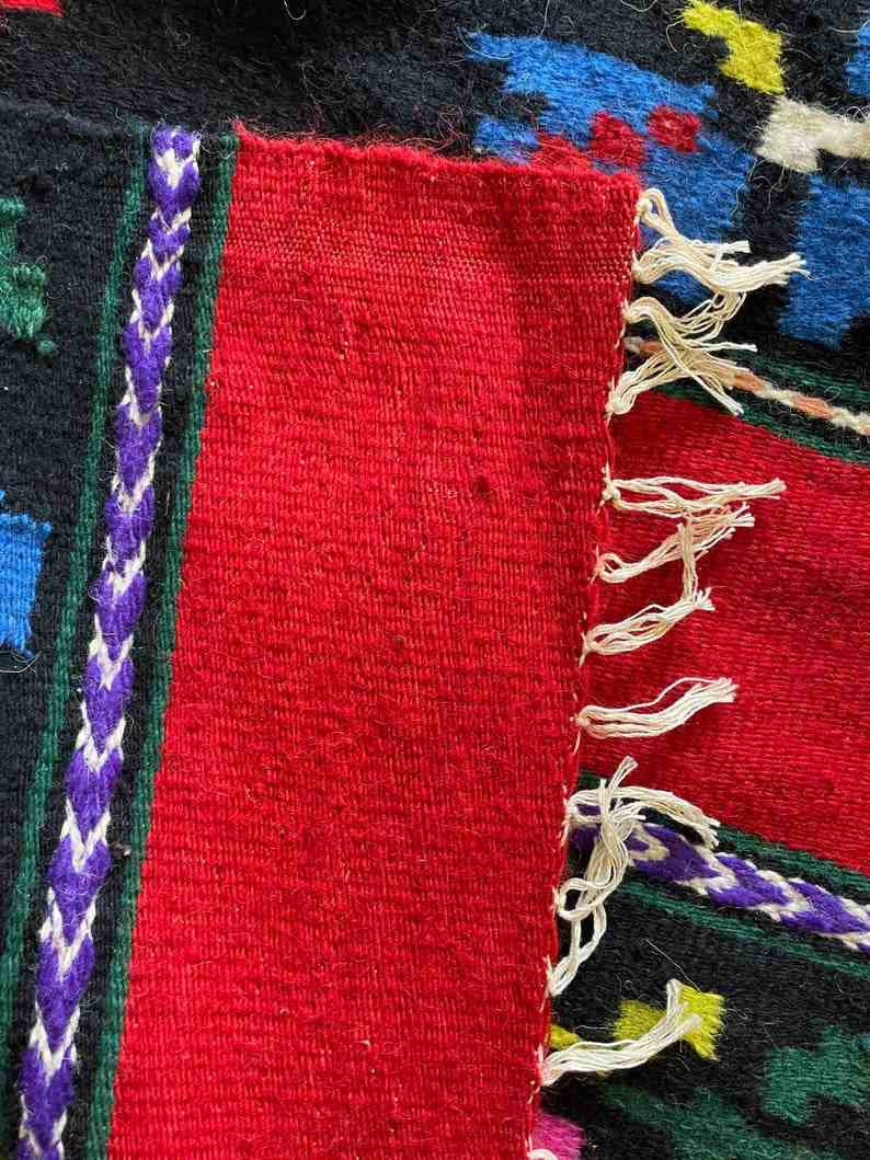 Handwoven Red Floral Romanian Wool Rug, 230x161 cm, view 3