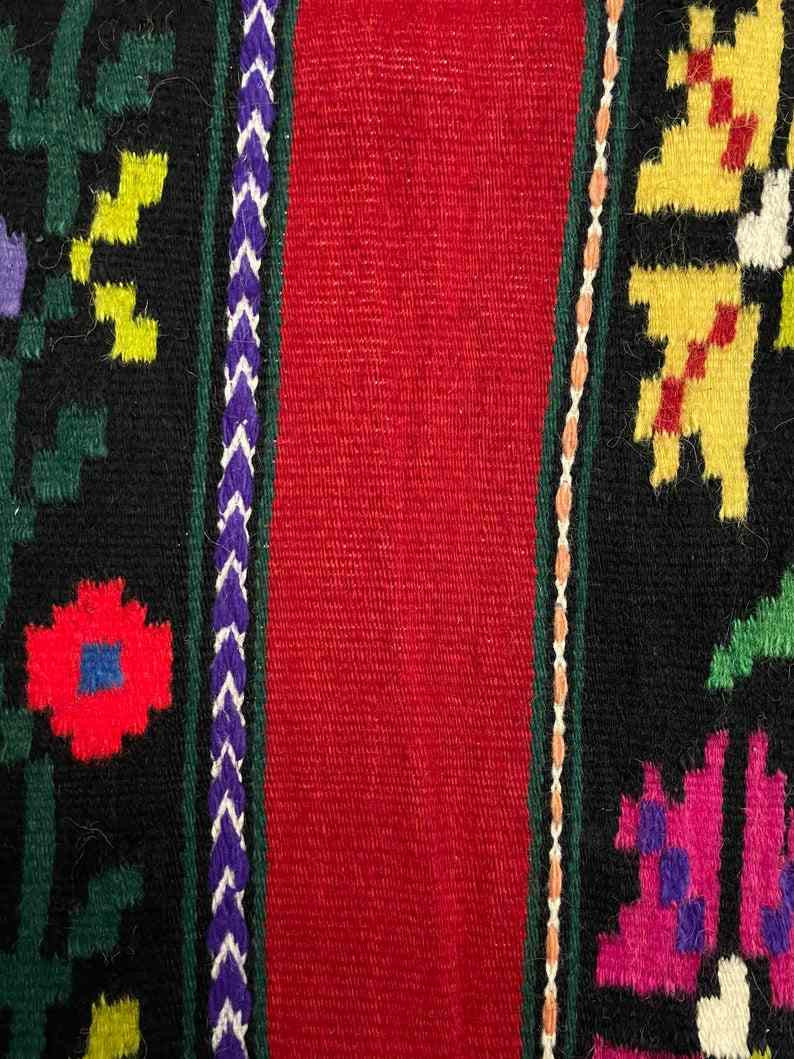 Handwoven Red Floral Romanian Wool Rug, 230x161 cm, view 5