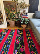 Handwoven Red Floral Romanian Wool Rug, 230x161 cm, view 8