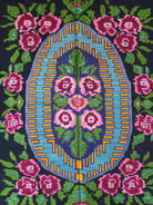 Handwoven Green Floral Romanian Wool Rug, 232x170 cm, view 2