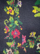 Handwoven Black Floral Romanian Wool Rug, 233x146 cm, view 10