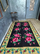 Handwoven Floral Romanian Wool Rug, 242x154 cm, view 2