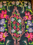 Handwoven Black Floral Romanian Wool Rug, 242x156 cm, view 6