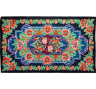 Handwoven Blue Floral Romanian Wool Rug, 318x165 cm