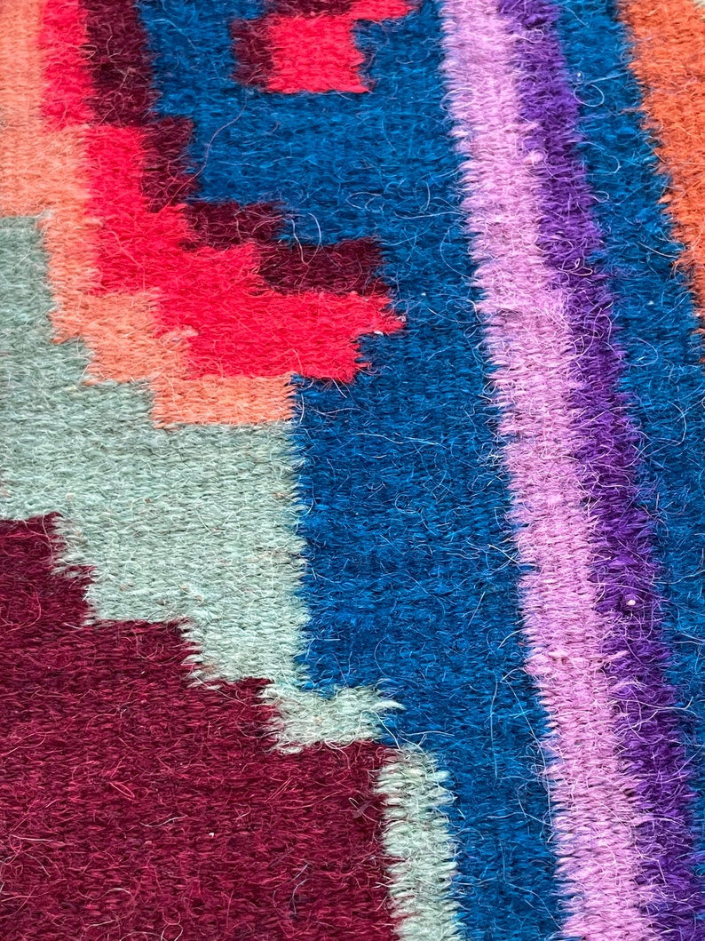 Handwoven Blue Floral Romanian Wool Rug, 318x165 cm, view 6