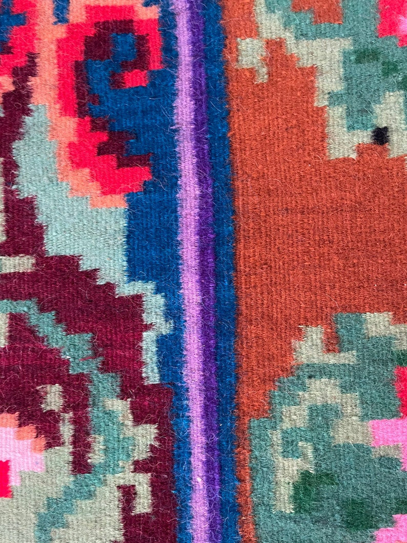 Handwoven Blue Floral Romanian Wool Rug, 318x165 cm, view 7