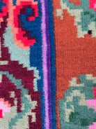 Handwoven Blue Floral Romanian Wool Rug, 318x165 cm, view 7