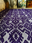 Handwoven Purple Geometric Romanian Wool Rug, 190x135 cm, view 11