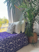 Handwoven Purple Geometric Romanian Wool Rug, 190x135 cm, view 15