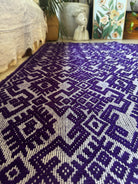 Handwoven Purple Geometric Romanian Wool Rug, 190x135 cm, view 4