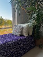 Handwoven Purple Geometric Romanian Wool Rug, 190x135 cm, view 5