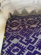 Handwoven Purple Geometric Romanian Wool Rug, 190x135 cm, view 7