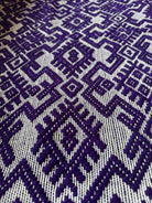 Handwoven Purple Geometric Romanian Wool Rug, 190x135 cm, view 8