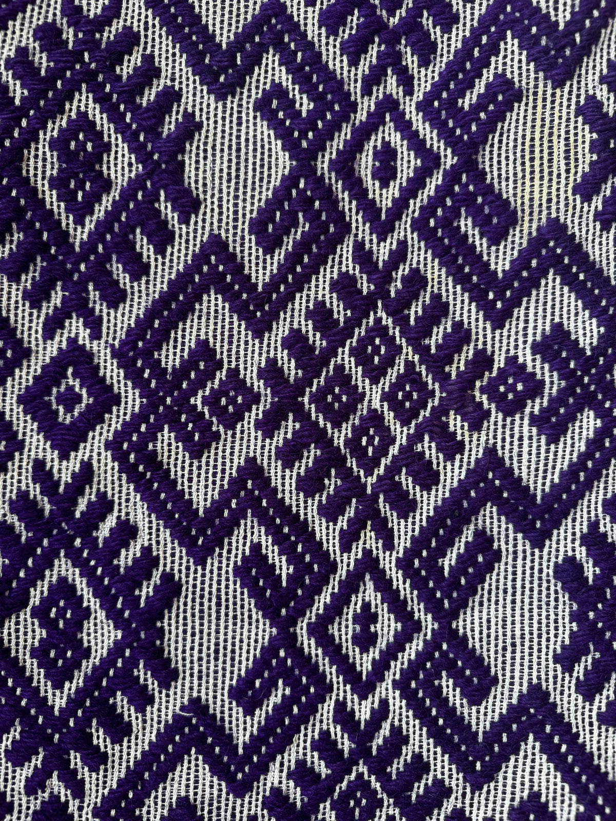Handwoven Purple Geometric Romanian Wool Rug, 190x135 cm, view 9