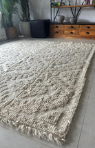 Handwoven Geometric Romanian Wool Rug, 223x183 cm, view 14