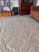 Handwoven Geometric Romanian Wool Rug, 223x183 cm, view 5