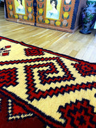 Handwoven Geometric Romanian Wool Rug, 246x163 cm, view 12