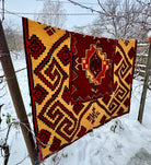 Handwoven Geometric Romanian Wool Rug, 246x163 cm, view 2