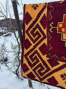 Handwoven Geometric Romanian Wool Rug, 246x163 cm, view 6