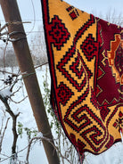 Handwoven Geometric Romanian Wool Rug, 246x163 cm, view 7