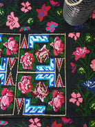 Handwoven Black Floral Romanian Wool Rug, 207x144 cm, view 10