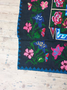 Handwoven Black Floral Romanian Wool Rug, 207x144 cm, view 8