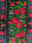 Handwoven Black Floral Romanian Wool Rug, 224x149 cm, view 5
