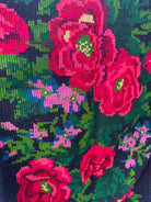 Handwoven Black Floral Romanian Wool Rug, 224x149 cm, view 9