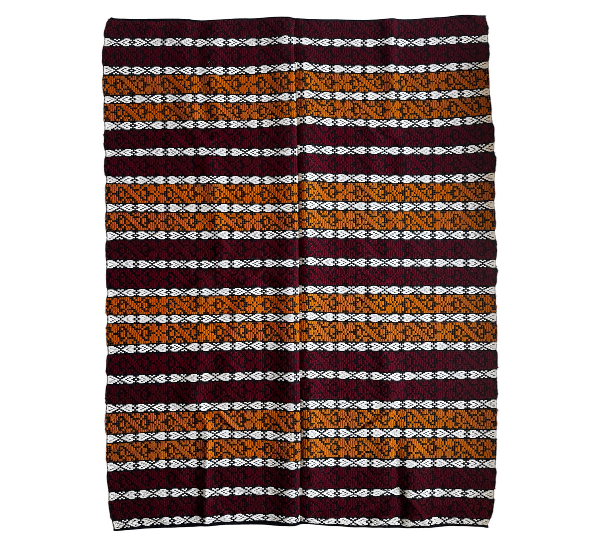 Handwoven Striped Romanian Wool Rug, 195x130 cm