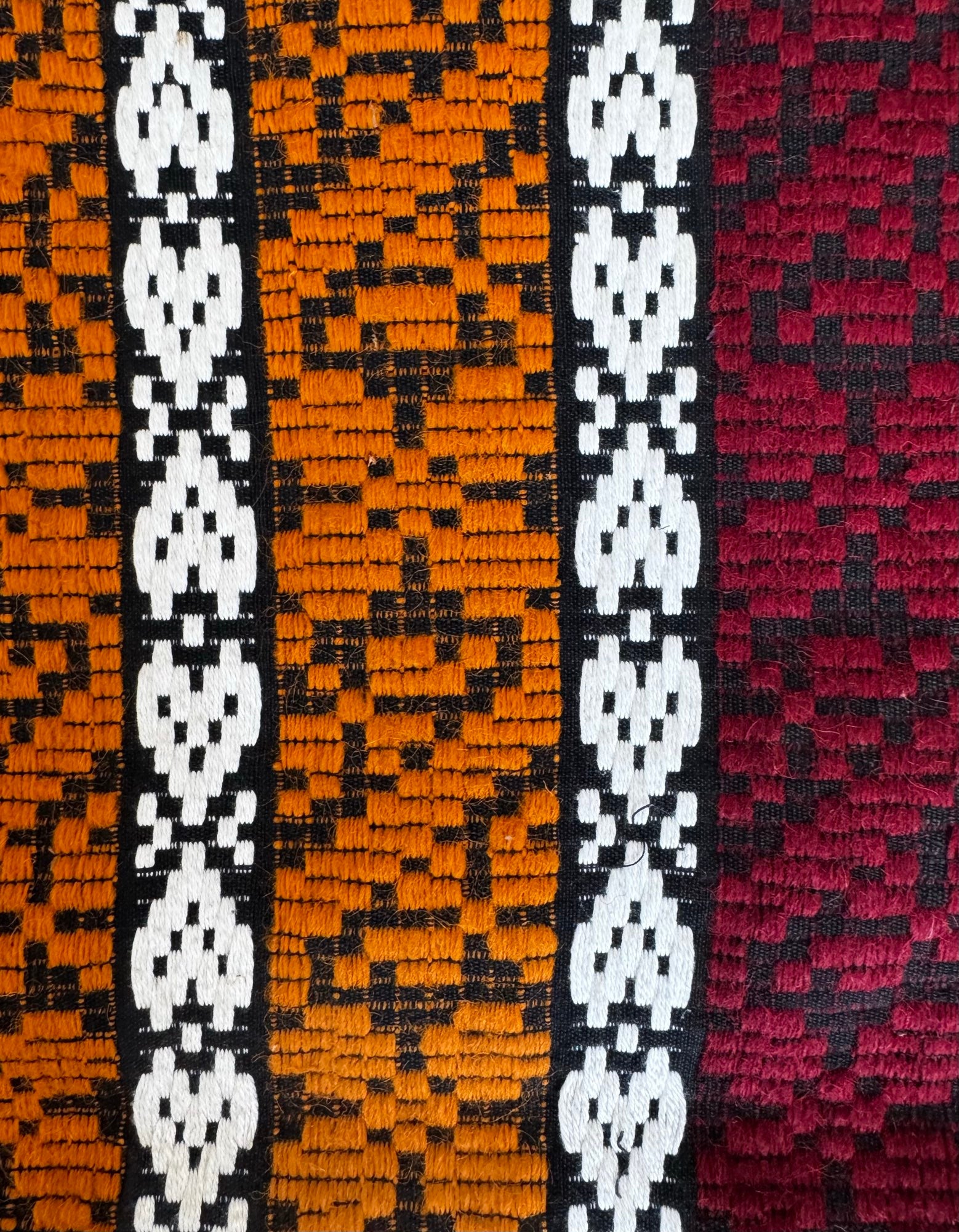 Handwoven Striped Romanian Wool Rug, 195x130 cm, view 12
