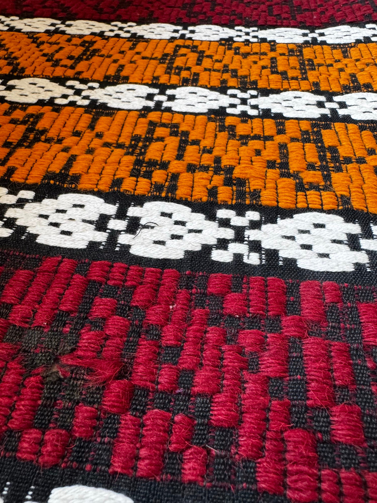 Handwoven Striped Romanian Wool Rug, 195x130 cm, view 8