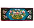 Handwoven Blue Floral Romanian Wool Runner Rug, 285x106 cm