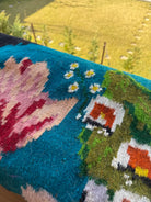 Handwoven Blue Floral Romanian Wool Runner Rug, 285x106 cm, view 2