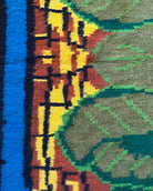 Handwoven Blue Floral Romanian Wool Runner Rug, 285x106 cm, view 5