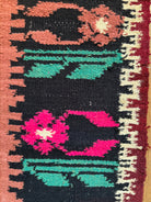 Handwoven Black Floral Romanian Wool Runner Rug, 336x33 cm, view 9