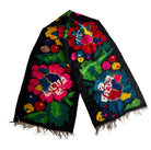 Handwoven Black Floral Romanian Wool Runner Rug, 340x77 cm, view 2
