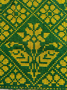 Handwoven Green Floral Romanian Wool Runner Rug, 450x65 cm, view 10
