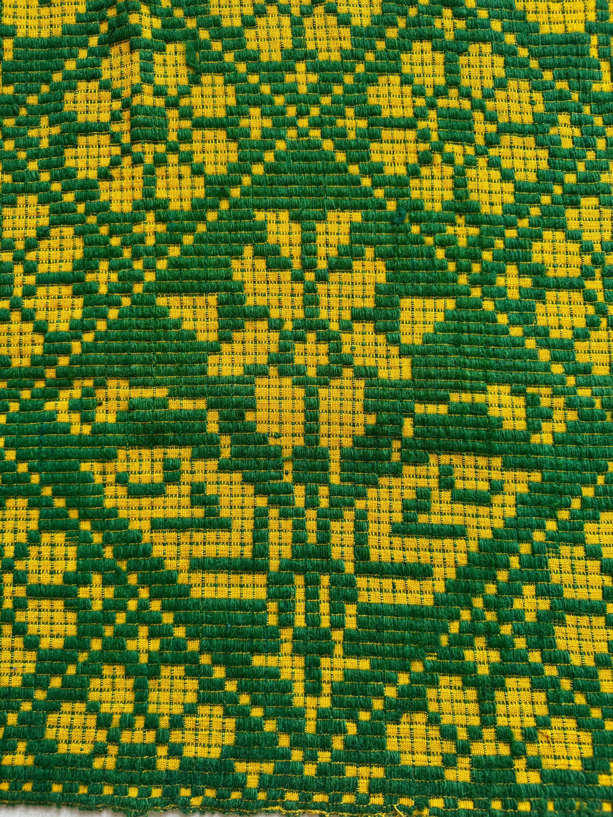 Handwoven Green Floral Romanian Wool Runner Rug, 450x65 cm, view 10