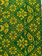 Handwoven Green Floral Romanian Wool Runner Rug, 450x65 cm, view 6