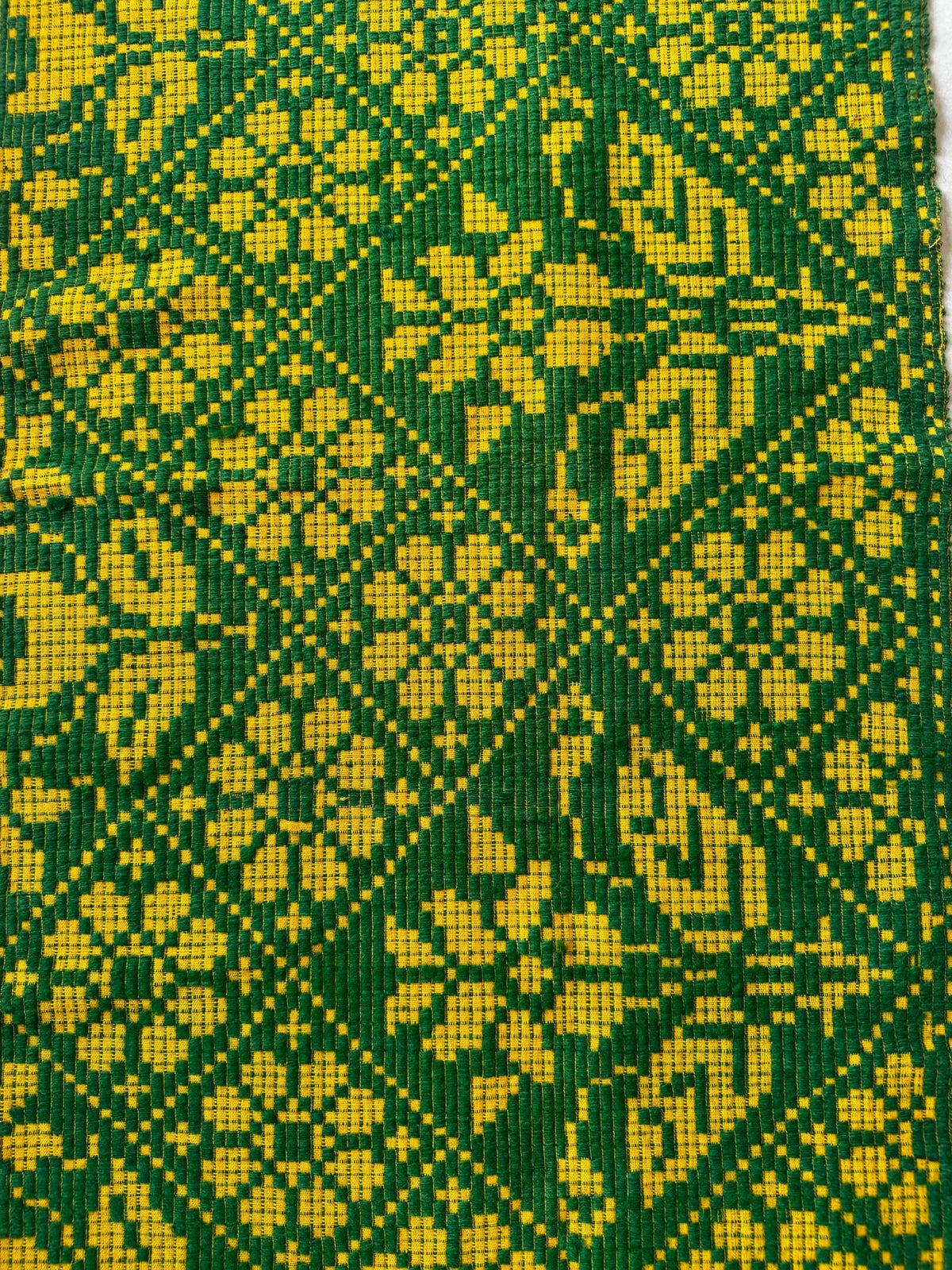 Handwoven Green Floral Romanian Wool Runner Rug, 450x65 cm, view 6