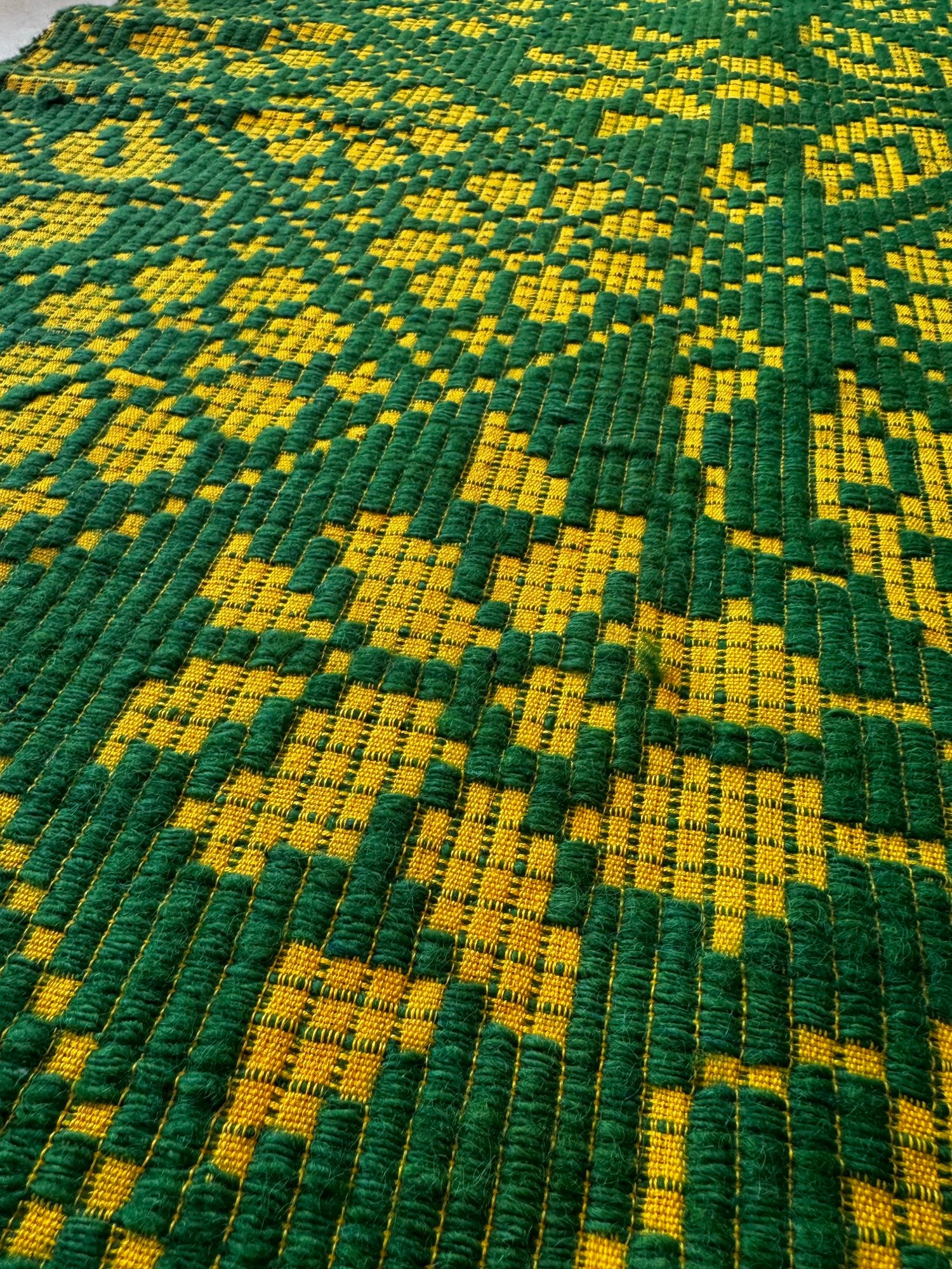 Handwoven Green Floral Romanian Wool Runner Rug, 450x65 cm, view 9