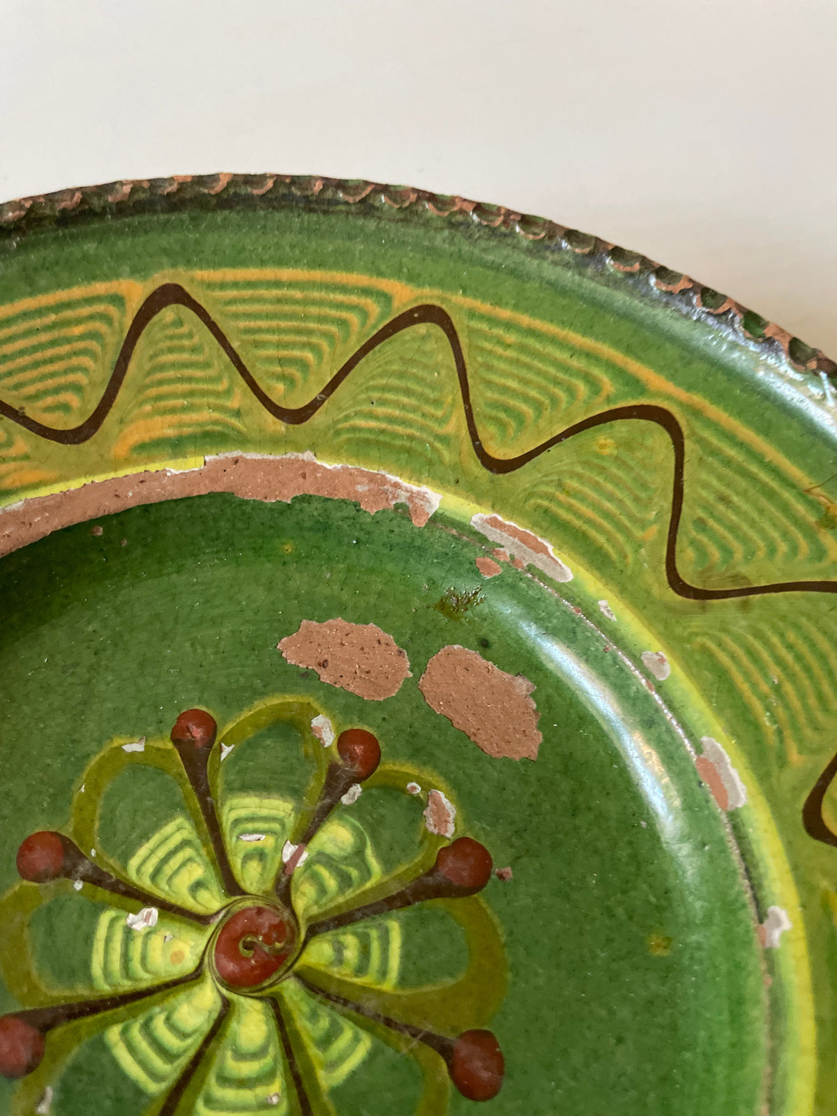 Green Horezu Painted Clay Plate, 17.5 cm, view 6