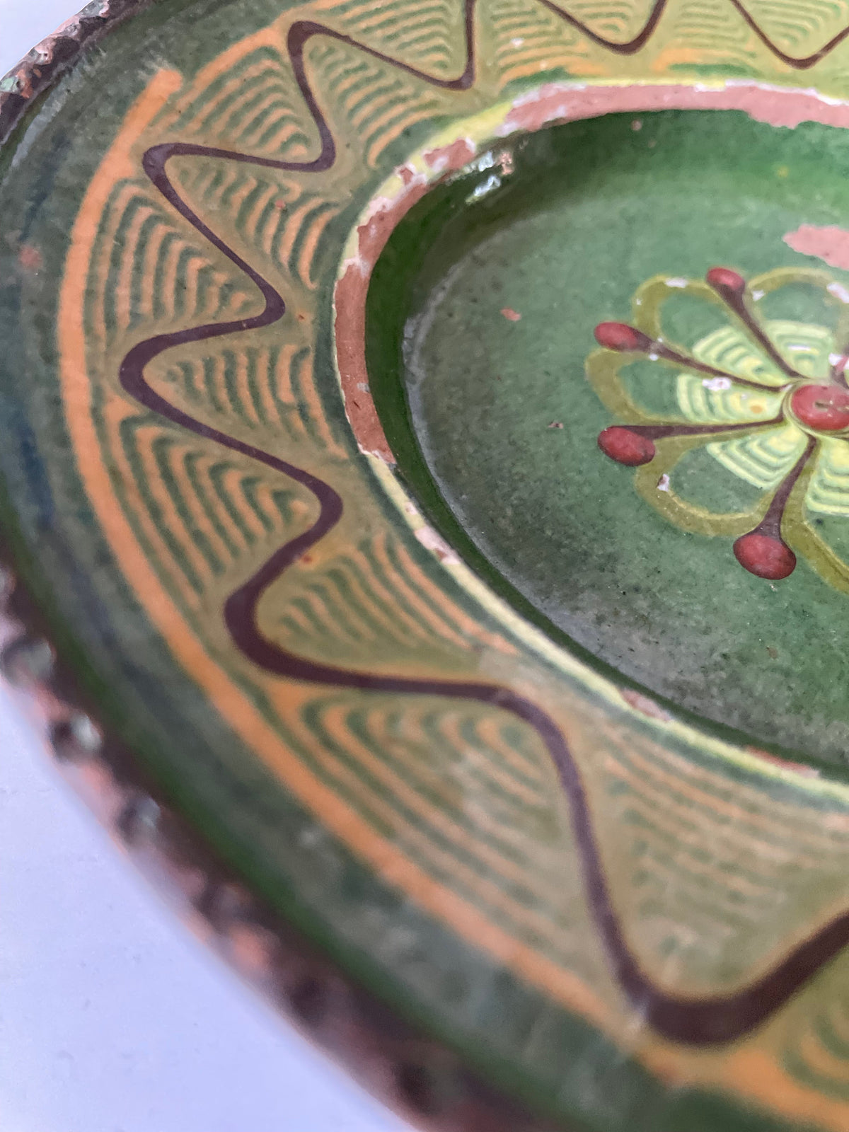 Green Horezu Painted Clay Plate, 17.5 cm, view 9