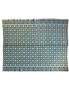 Vintage Green Geometric Romanian Wool Rug, 177x140 cm