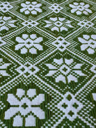 Vintage Green Geometric Romanian Wool Rug, 177x140 cm, view 10