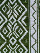 Vintage Green Geometric Romanian Wool Rug, 177x140 cm, view 11